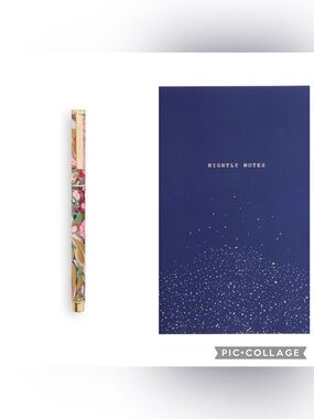 Set: Rifle Paper Co Metal Rollerball Pen + Gartner Studios Nightly Notes Journal